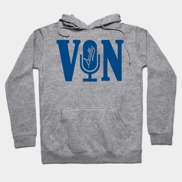 Vin Scully Microphone Hoodie by LMW Art